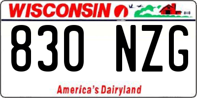 WI license plate 830NZG