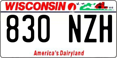 WI license plate 830NZH