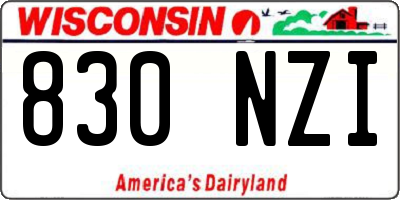 WI license plate 830NZI