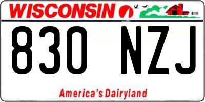 WI license plate 830NZJ