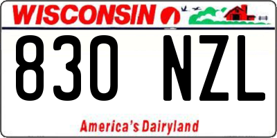 WI license plate 830NZL