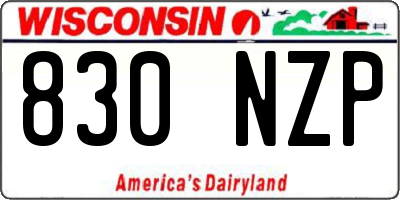WI license plate 830NZP