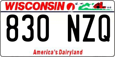 WI license plate 830NZQ