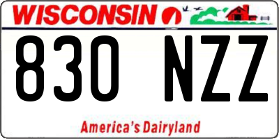WI license plate 830NZZ