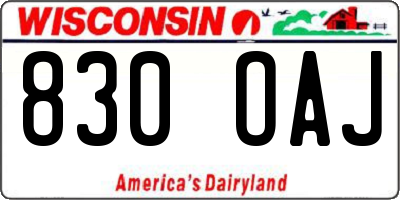 WI license plate 830OAJ