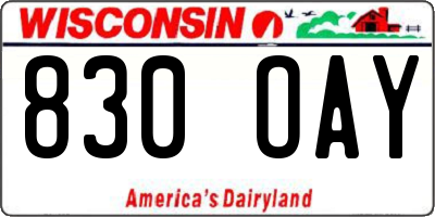 WI license plate 830OAY
