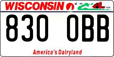 WI license plate 830OBB