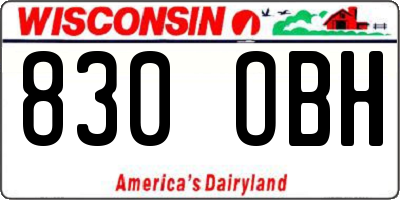 WI license plate 830OBH