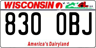 WI license plate 830OBJ