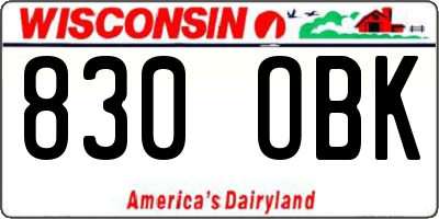 WI license plate 830OBK