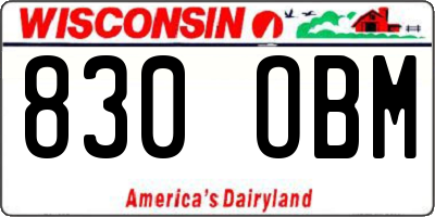 WI license plate 830OBM