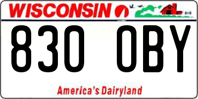 WI license plate 830OBY