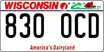 WI license plate 830OCD