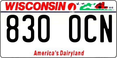 WI license plate 830OCN