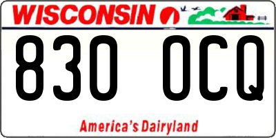 WI license plate 830OCQ