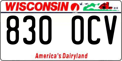 WI license plate 830OCV