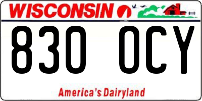 WI license plate 830OCY