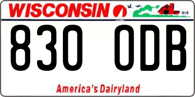 WI license plate 830ODB