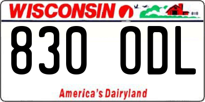 WI license plate 830ODL