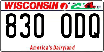 WI license plate 830ODQ