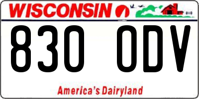 WI license plate 830ODV