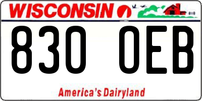WI license plate 830OEB