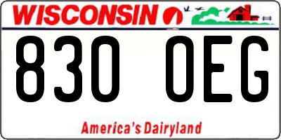 WI license plate 830OEG