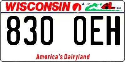 WI license plate 830OEH