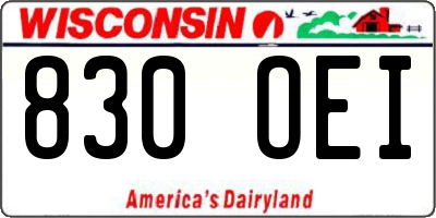 WI license plate 830OEI