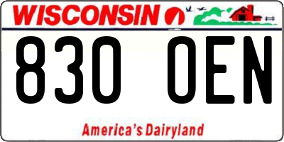 WI license plate 830OEN