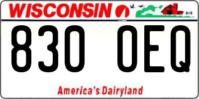 WI license plate 830OEQ