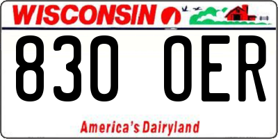 WI license plate 830OER