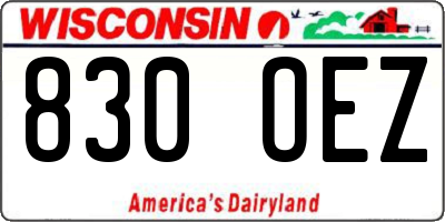 WI license plate 830OEZ