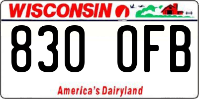 WI license plate 830OFB