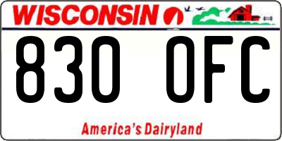 WI license plate 830OFC