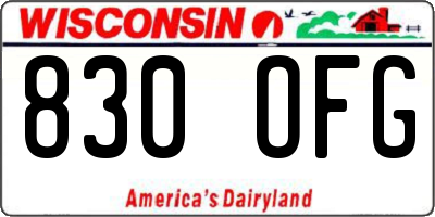 WI license plate 830OFG