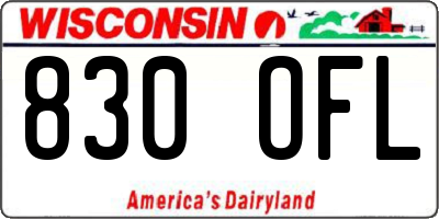 WI license plate 830OFL