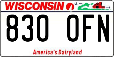 WI license plate 830OFN