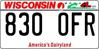 WI license plate 830OFR