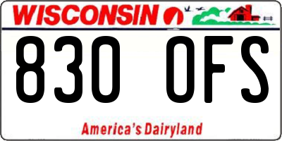 WI license plate 830OFS