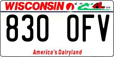 WI license plate 830OFV