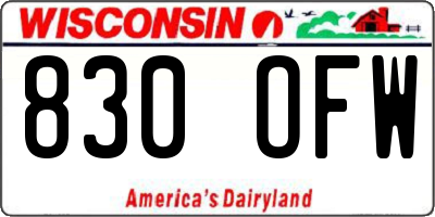 WI license plate 830OFW