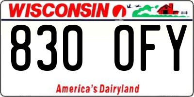 WI license plate 830OFY