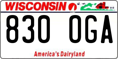 WI license plate 830OGA