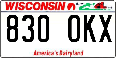 WI license plate 830OKX