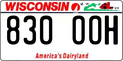 WI license plate 830OOH