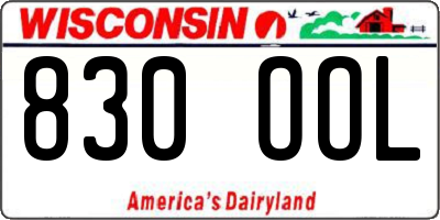 WI license plate 830OOL