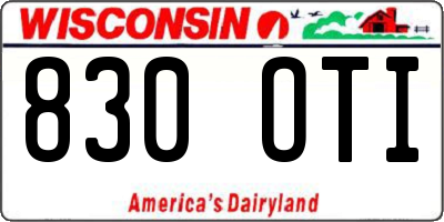 WI license plate 830OTI