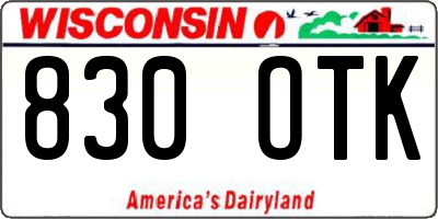 WI license plate 830OTK