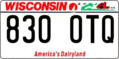WI license plate 830OTQ
